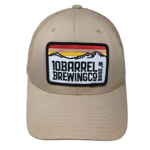10 Barrel Brewing Co Trucker Hat Beige Red OS Snapback Boise ID Mesh Adjustable